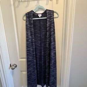 Luluroe blue duster/ vest, size small.